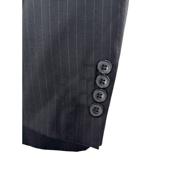 Giorgio Cosani Mens Black Pinstripe Suit Jacket 3-Button Blazer 42R - Picture 4 of 10